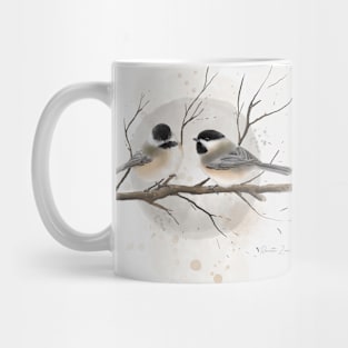 watercolor willow tits illustration by Renatta Zare Mug